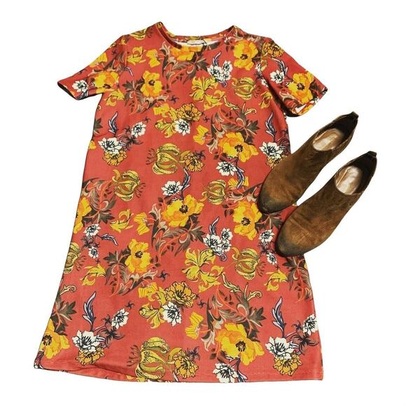Zara Trafaluc Women's Floral mini a line Dress sz small multicolor - Picture 6 of 12
